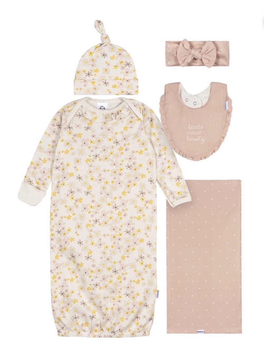 Gerber Floral Sleep Sack Set - Cream, Yellow, Blush